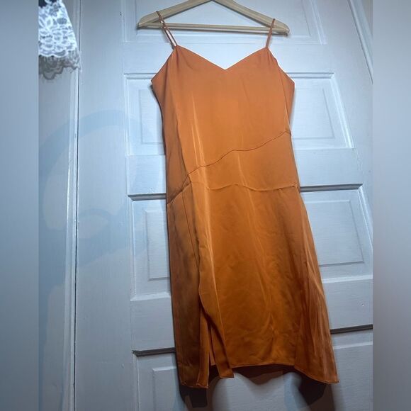 Lita | NWTs Silk Slip Dress in Orange Size Medium - Picture 4 of 11